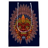 Tribal Warrior King ritueel masker Medium Cadeauzakje (Achterkant)
