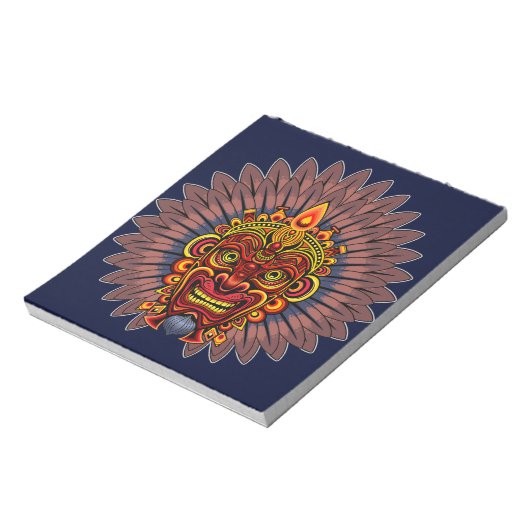 Tribal Warrior King ritueel masker Notitieblok (Linkerzijde)