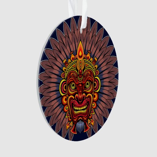 Tribal Warrior King ritueel masker Ornament (voorkant)