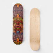 Tribal Warrior King ritueel masker Persoonlijk Skateboard (Voorkant)