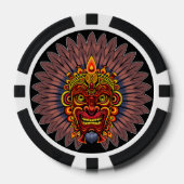 Tribal Warrior King ritueel masker Poker Chips (Voorkant)