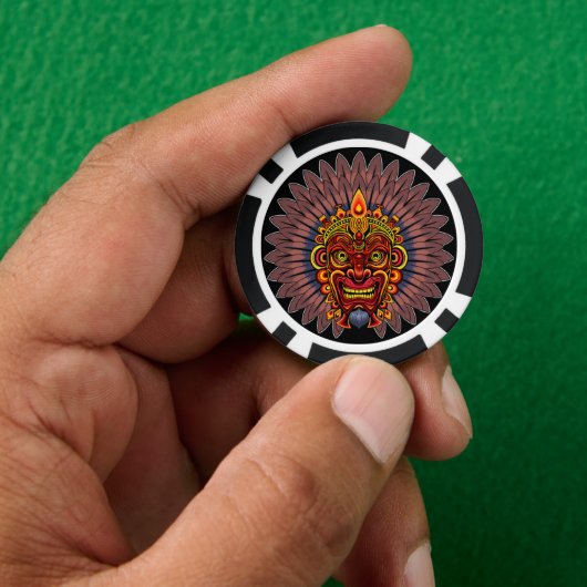 Tribal Warrior King ritueel masker Poker Chips (Hand)