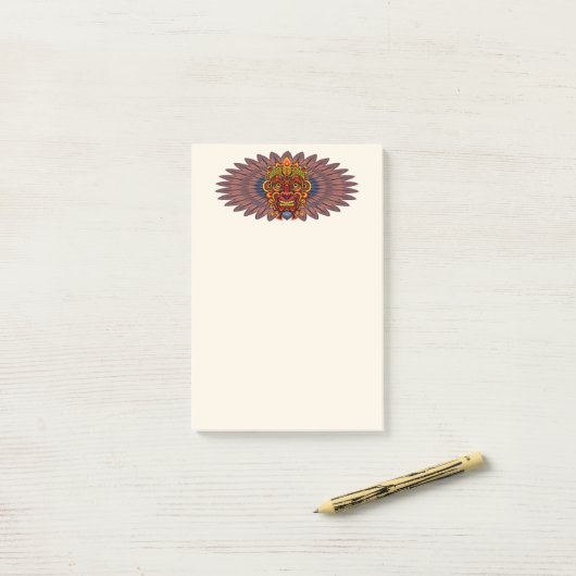 Tribal Warrior King ritueel masker Post-it® Notes (Op bureau)