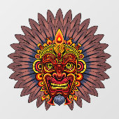 Tribal Warrior King ritueel masker Raamsticker (Vel)