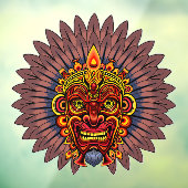Tribal Warrior King ritueel masker Raamsticker (Vel 3)