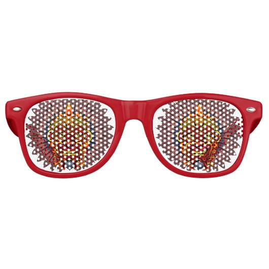 Tribal Warrior King ritueel masker Retro Zonnebril (Voorkant)