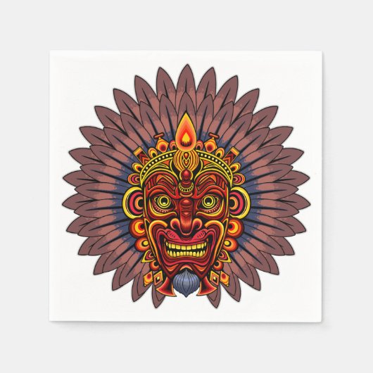 Tribal Warrior King ritueel masker Servet (Voorkant)