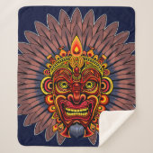 Tribal Warrior King ritueel masker Sherpa Deken (Voorkant)