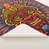 Tribal Warrior King ritueel masker Sherpa Deken (3/4)