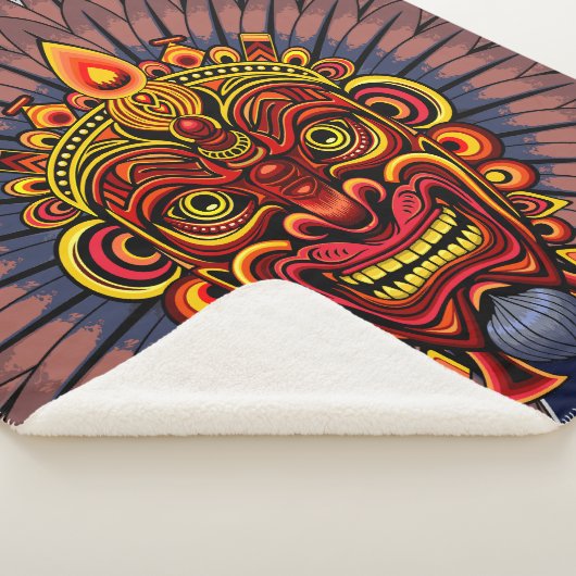 Tribal Warrior King ritueel masker Sherpa Deken (3/4)