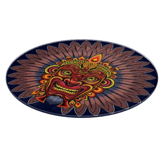 Tribal Warrior King ritueel masker Snijplank (Hoek)