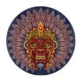 Tribal Warrior King ritueel masker Snijplank (Voorkant)