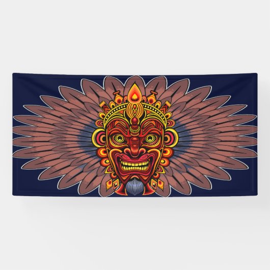 Tribal Warrior King ritueel masker Spandoek (Horizontaal)