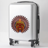 Tribal Warrior King ritueel masker Sticker (Koffer)