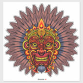 Tribal Warrior King ritueel masker Sticker (Vel)