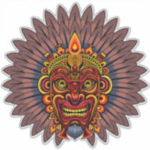 Tribal Warrior King ritueel masker Sticker (Voorkant)