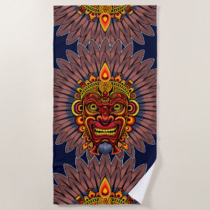 Tribal Warrior King ritueel masker Strandlaken