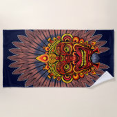 Tribal Warrior King ritueel masker Strandlaken (Voorkant)