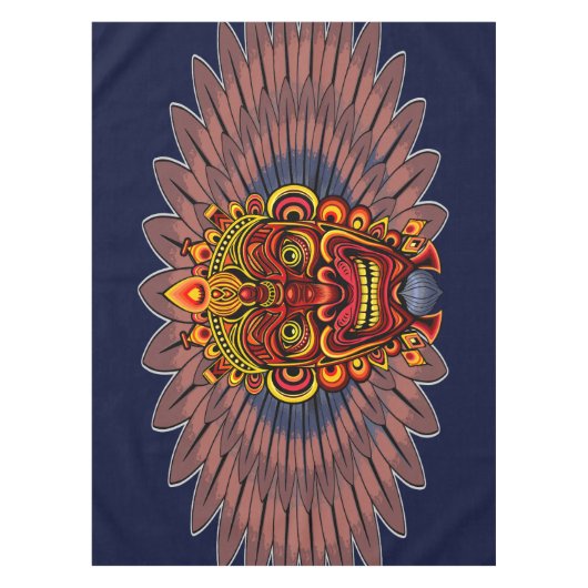 Tribal Warrior King ritueel masker Tafelkleed (Voorkant)