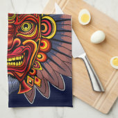 Tribal Warrior King ritueel masker Theedoek (Quarter Fold)