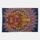 Tribal Warrior King ritueel masker Theedoek (Horizontaal)