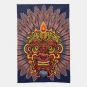 Tribal Warrior King ritueel masker Theedoek (Verticaal)