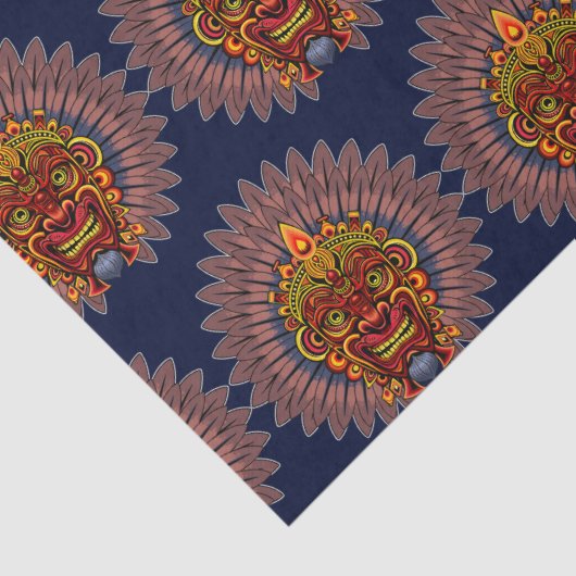 Tribal Warrior King ritueel masker Tissuepapier (Detail)