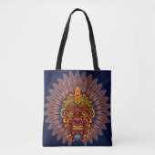 Tribal Warrior King ritueel masker Tote Bag (Voorkant)