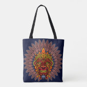 Tribal Warrior King ritueel masker Tote Bag (Achterkant)