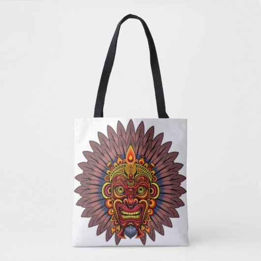 Tribal Warrior King ritueel masker Tote Bag (Voorkant)