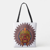 Tribal Warrior King ritueel masker Tote Bag (Achterkant)