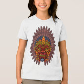 Tribal Warrior King ritueel masker Tri-Blend Shirt (Voorkant)