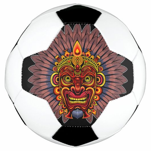 Tribal Warrior King ritueel masker Voetbal (Voorkant)