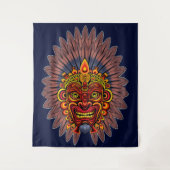 Tribal Warrior King ritueel masker Wandkleed (Voorkant)