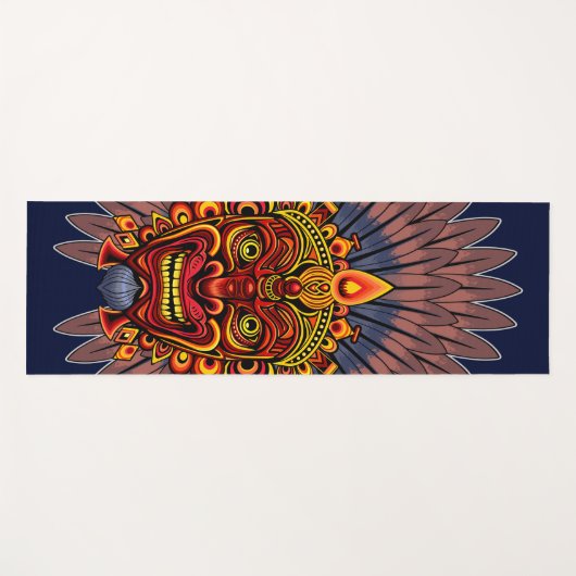 Tribal Warrior King ritueel masker Yogamat (Voorkant (horizontaal))