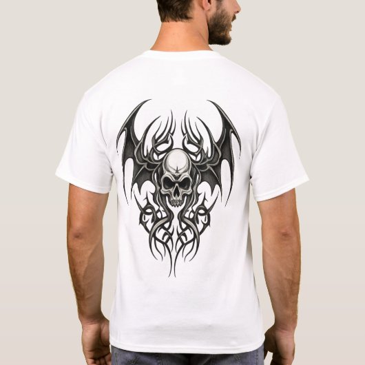 Tribal Warrior Skull Crest T-shirt (Achterkant)