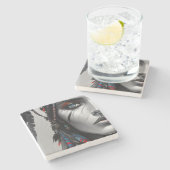 Tribal Warrior Stenen Onderzetter (Zijkant)