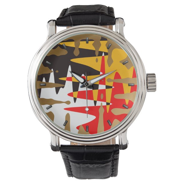 Tribal Watch Moderne 4 Naties Art Wrist Watch Horloge (Voorkant)