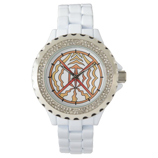 Tribal Watch Spiritueel Native Art Wrist Watch Horloge (Voorkant)