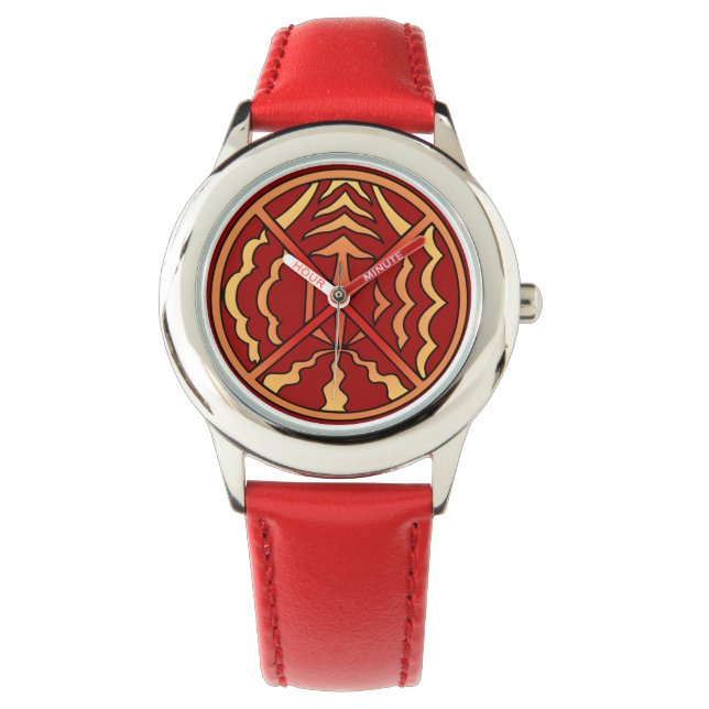 Tribal Watch Spiritueel Native Art Wrist Watch Horloge (Voorkant)