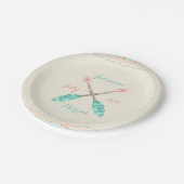 Tribal Waterverf Arrow Feathers elke gelegenheid Papieren Bordje (Gekanteld)