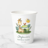 Tribal Waterverf Giraffe Safari Thema Verjaardag Papieren Bekers (Voorkant)