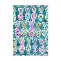 Tribal Waterverf Pineapple Pattern Note Flat Kaart