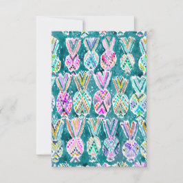 Tribal Waterverf Pineapple Pattern Note Flat Kaart