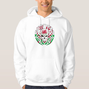 Tribal Welsh Flag/Skull Hoodie