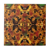 Tribal Western Native Brown Green Red Pattern Tegeltje (Voorkant)