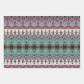 Tribal Western Patroon Blauwgroen Bull Koe Skull L Inpakpapier Vel (Voorkant 3)