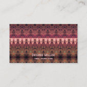 Tribal Western Patroon Bruine Roze Roze Koe Visitekaartje (Voorkant)