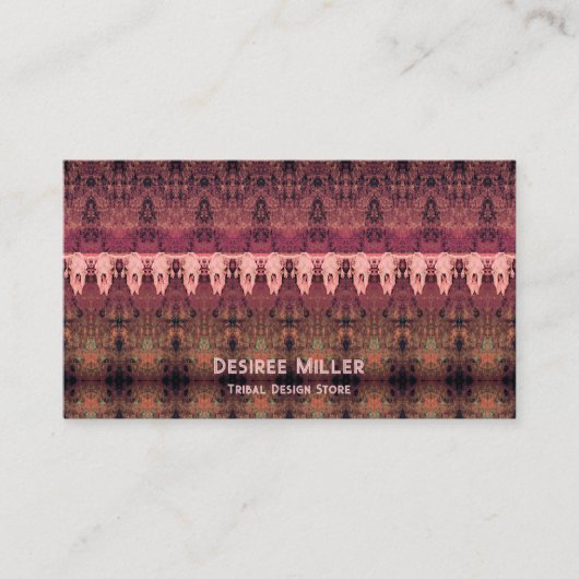 Tribal Western Patroon Bruine Roze Roze Koe Visitekaartje (Voorkant)