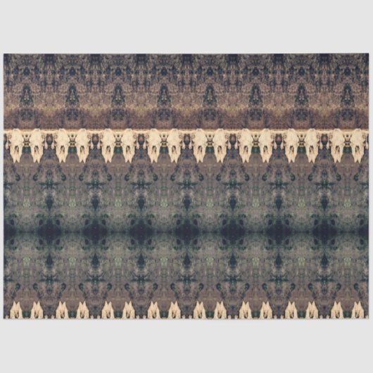 Tribal Western Pattern Bruin Beige Bull Koe Schede Tissuepapier (Voorkant)